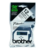 Fita não Laminada, Texto preto sobre fundo branco, Largura: 12mm , Comprimento: 8m 