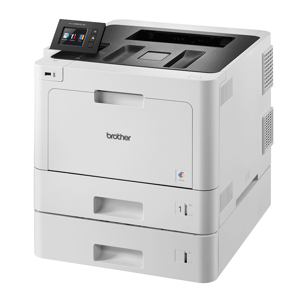 HL-L8360CDWLT - Impressora laser cores profissional de alta velocidade com rede, frente e verso automático e toner de alta capacidade disponível, Dupla bandeja 250 folhas, Velocidade 31 ppm, Conexão móvel e Nuvem 