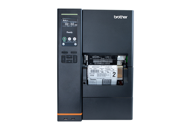 TJ-4422TN - Impressora industrial de etiquetas de transferência térmica e tecnologia térmica direta com uma resolução de 203 ppp e rebobinador interno. Placa de rede, série, duplo host USB  e design robusto, para elevados volumes de impressão 