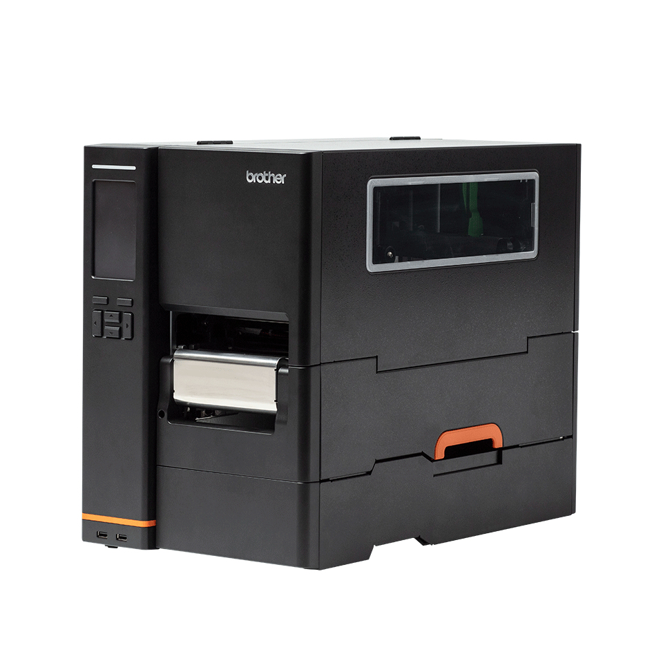 TJ-4522TN - Impressora industrial de etiquetas de transferência térmica e tecnologia térmica direta com uma resolução de 300 ppp e rebobinador interno. Placa de rede, série, duplo host USB  e design robusto, para elevados volumes de impressão 