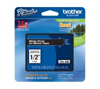 Fita Laminada de 12 mm - Preto / Branco, para P-To