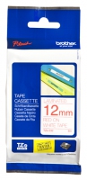 Fita Laminada de 12 mm - Branco/Vermelho, para P-T