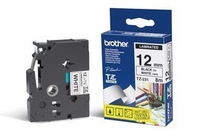 Fita Laminada de 12 mm- Branco / Preto. para rotul