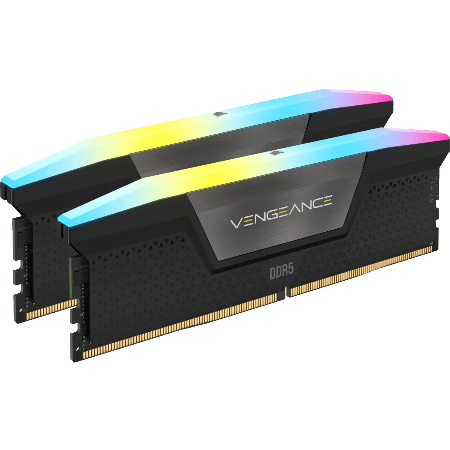 DDR5, 6000MT/s 32GB 2x16GB DIMM, Unbuffered, 36-36-36-76, Std PMIC, XMP 3.0, VENGEANCE RGB DDR5 Black Heatspreader, Black PCB, 1.35V 