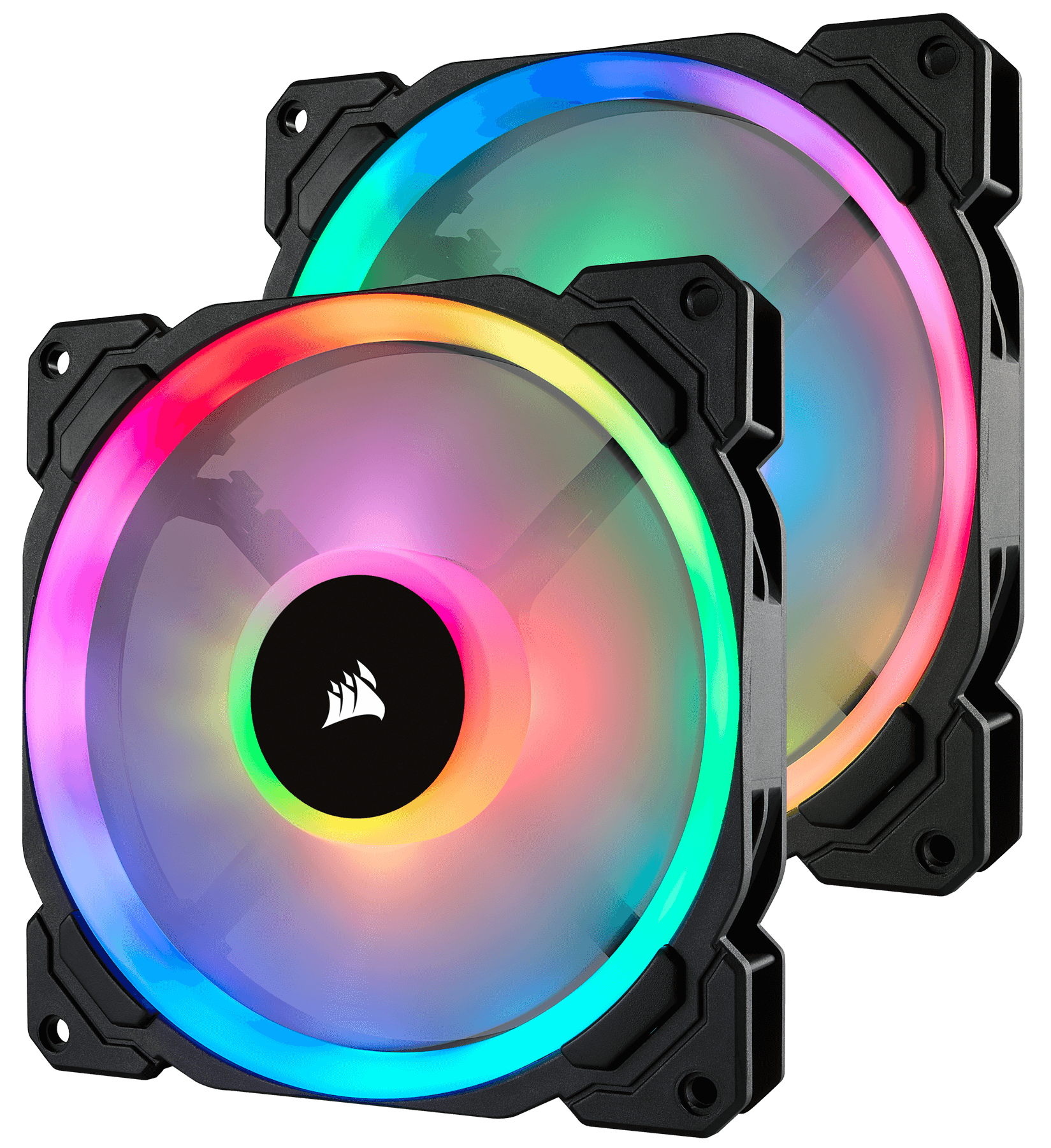 LL Series, LL140 RGB, 140mm Dual Light Loop RGB LED PWM Fan, 2 Fan Pack com Lighting Node PRO 