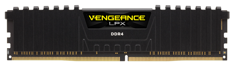 DDR4, 2666MHz 8GB 1 x 288 DIMM, Unbuffered, 16-18-18-35, Vengeance LPX Black Heat spreader 