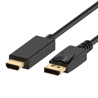 Cabo Adaptador DisplayPort para HDMI 1.2, gold-pla