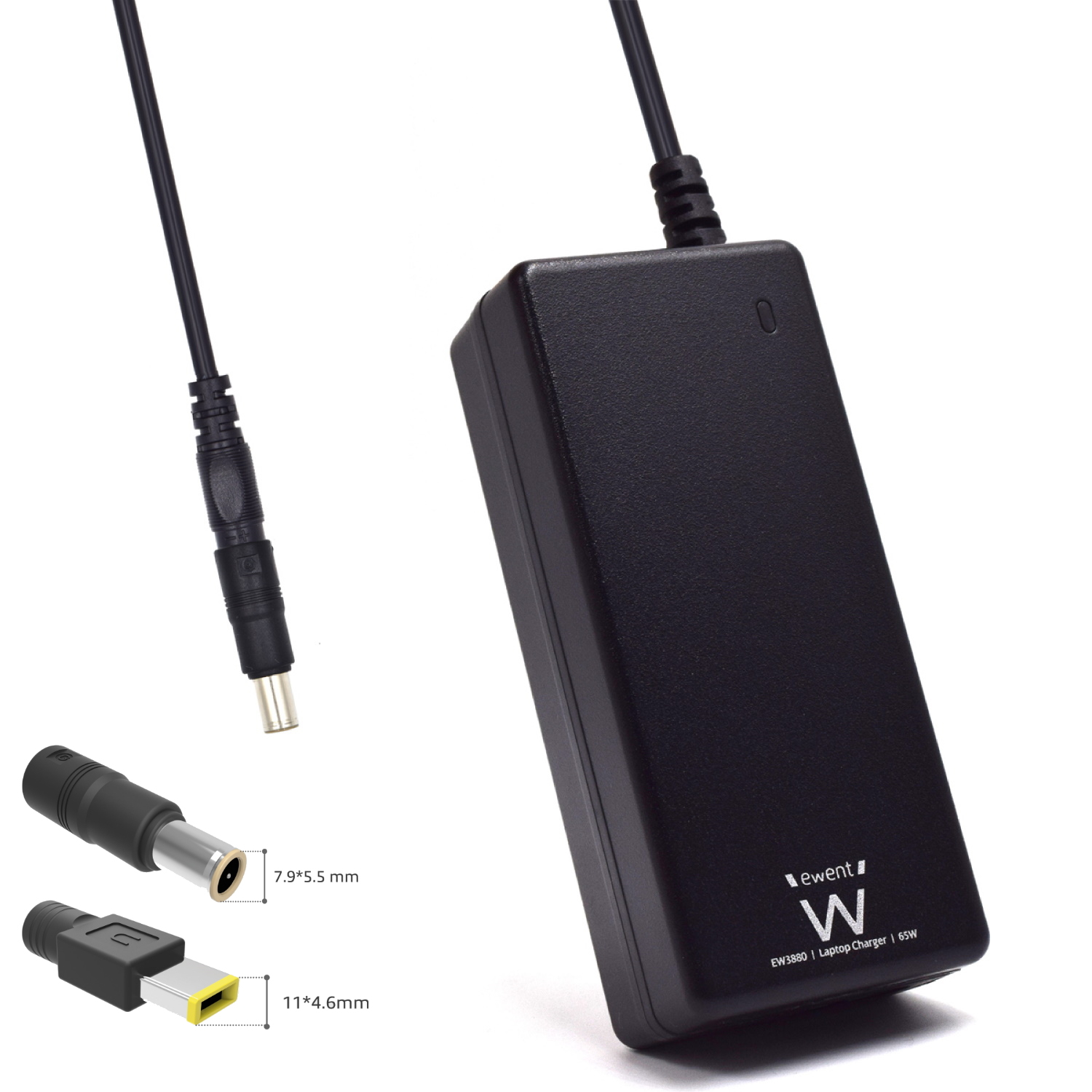 Carregador de portátil 65W para Lenovo, 2 pontas 