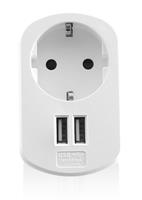 Carregador USB 3.4A com tomada Shuko 
