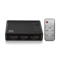 Switch HDMI 3 portas, 4K@30Hz, alimentação USB, co