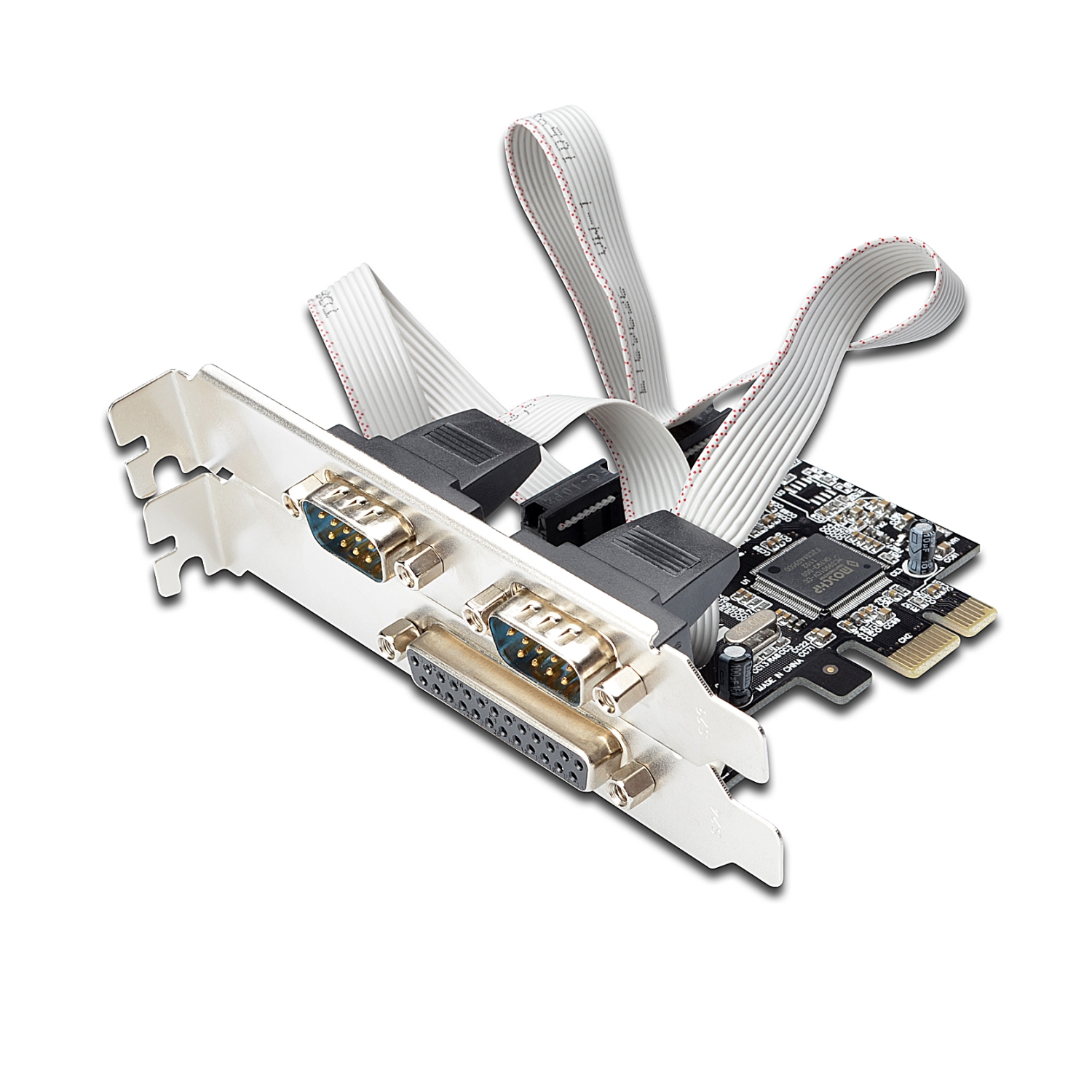 Placa de interface serial Paralela Combo PCI-E, 2 + 1 porta 