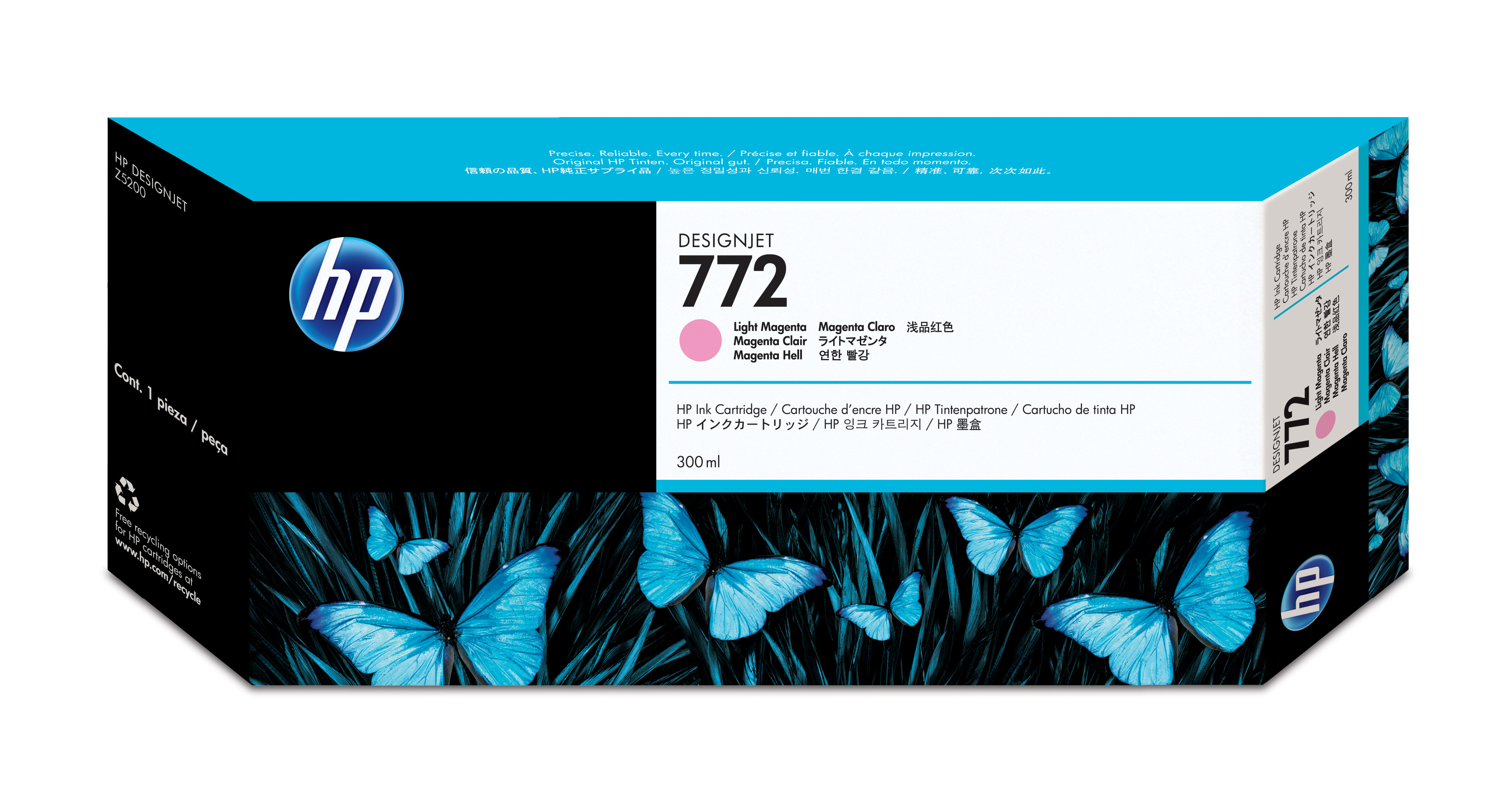 HP 772 300-ml Light Magenta DesignJet Ink Cartridge 