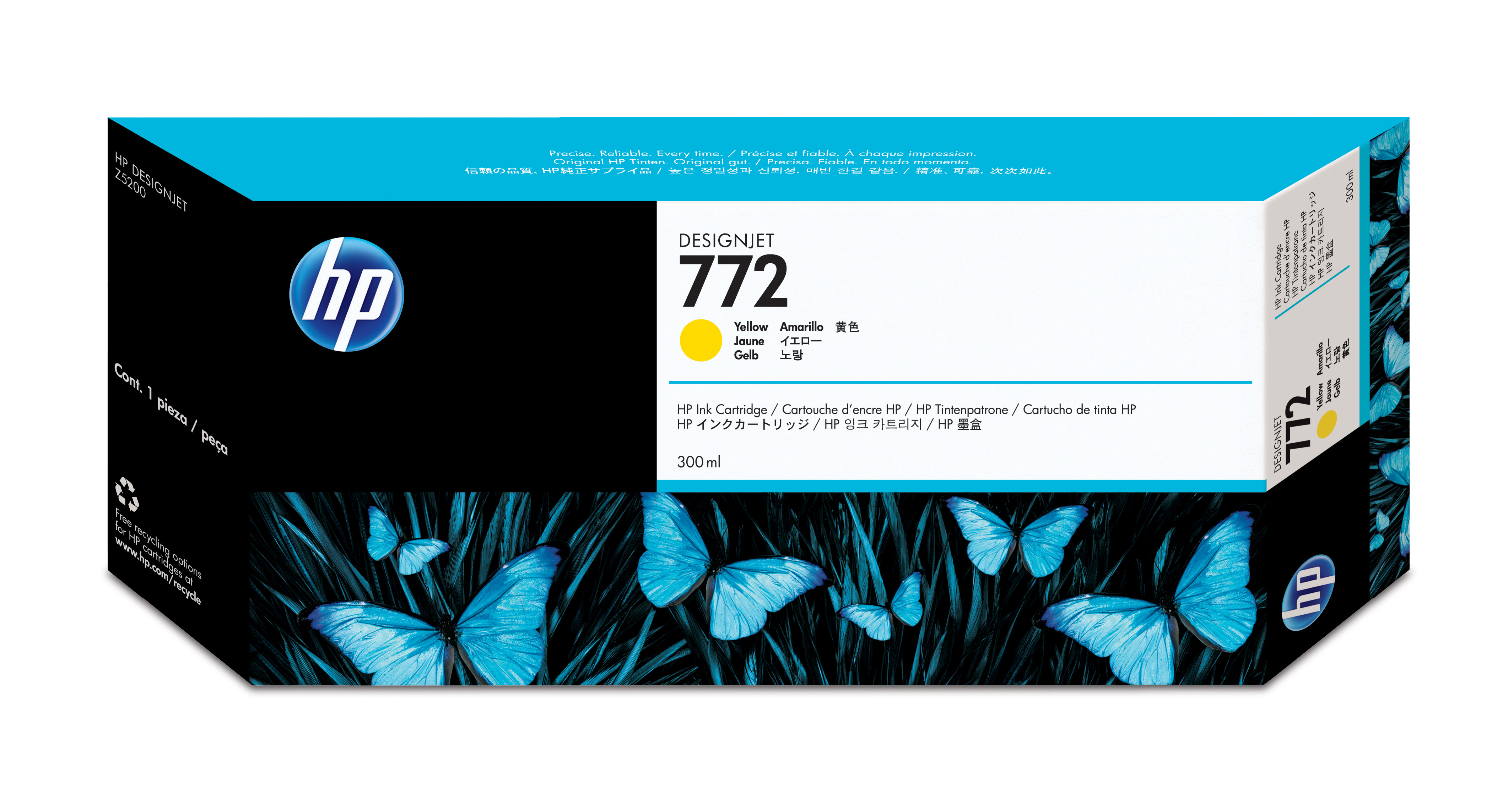 HP 772 300-ml Yellow DesignJet Ink Cartridge 