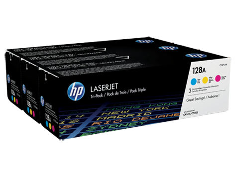 HP 128A CYM Tri-Pack LaserJet Toner Cartridge 