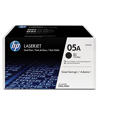 HP 05A Black 2-pack LaserJet Toner Cartridge (CE505D) 