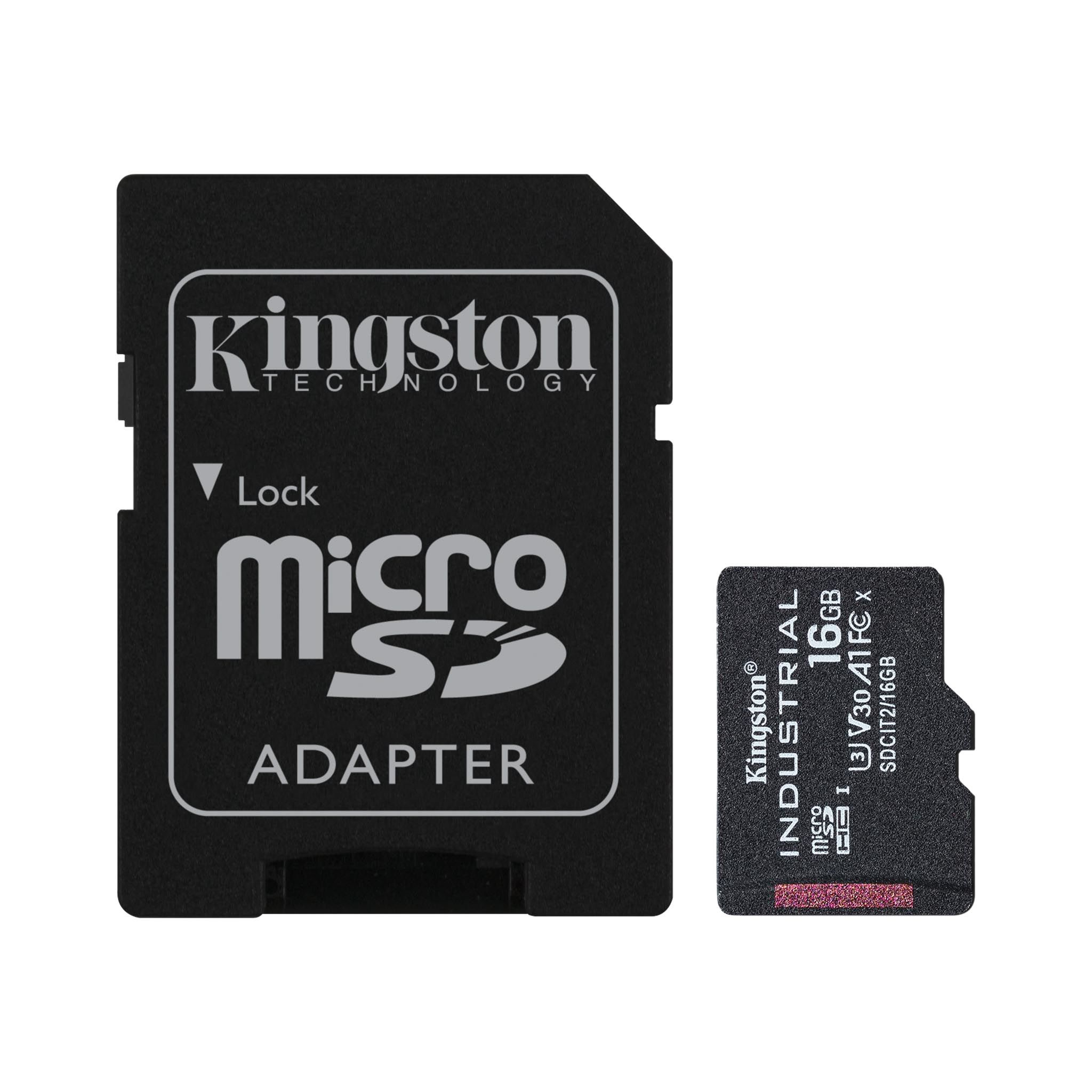 Micro SDHC 16GB Industrial C10 A1 pSLC Card + SD Adapter 