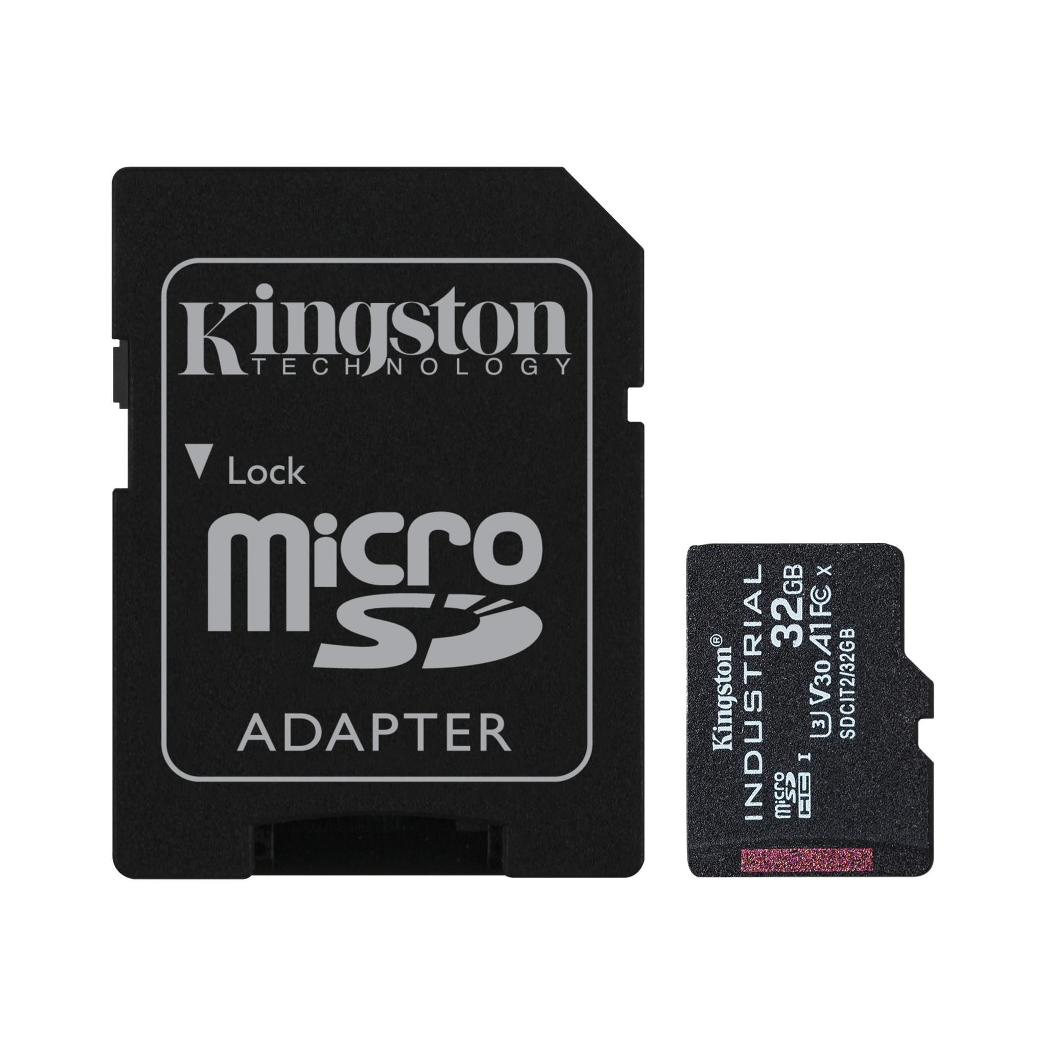 Micro SDHC 32GB Industrial C10 A1 pSLC Card + SD Adapter 