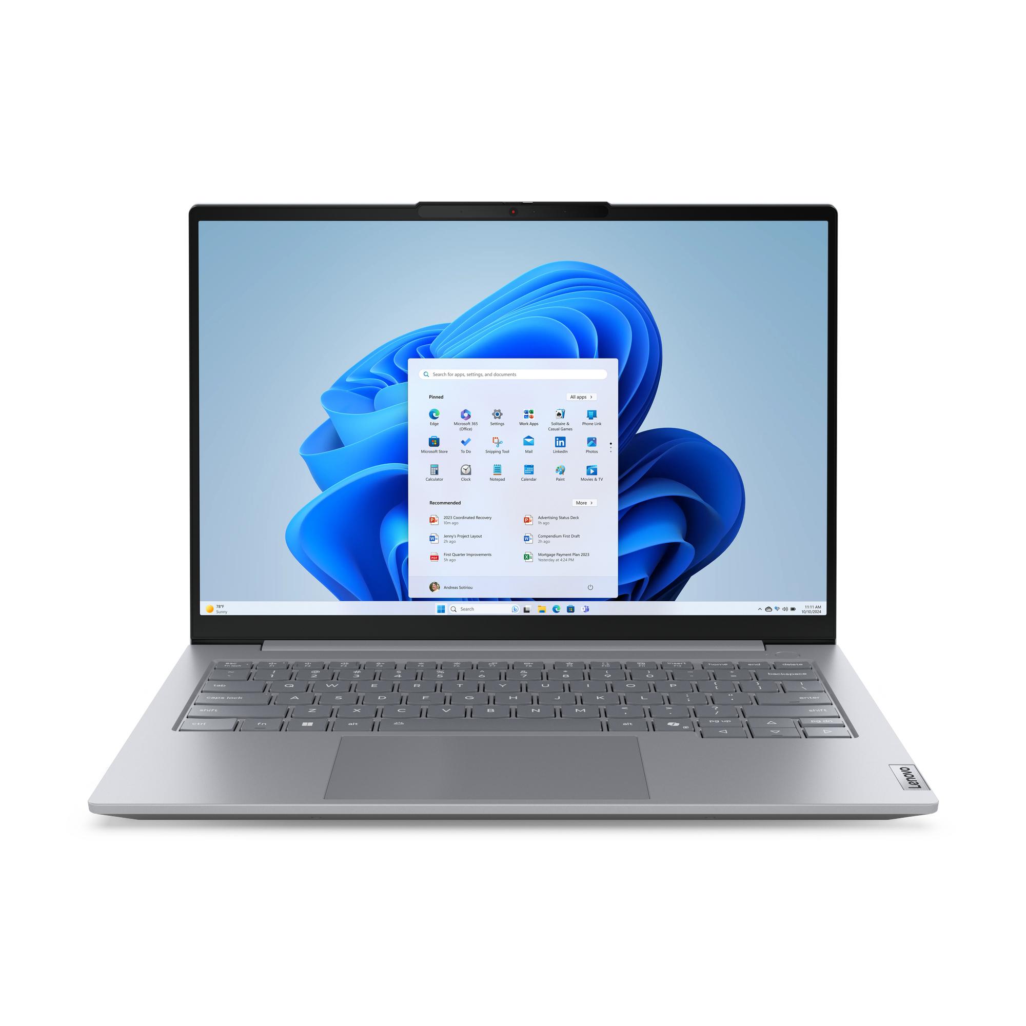 Lenovo ThinkBook 14 G8 IRL, Intel 7 240H, 14" WUXGA Non-Touch, 16.0GB, 512GB SSD M.2 2242, BT 5.1 or above,Wi-Fi 6E 2x2 AX, 100/1000M Ethernet, FPR, 1080P FHD IR, 3 Cell Li-Pol 45Wh, 65W, 1CourierCarryin, Backlit, Luna Grey-Portuguese, W11P64 POR/ENG > Qu