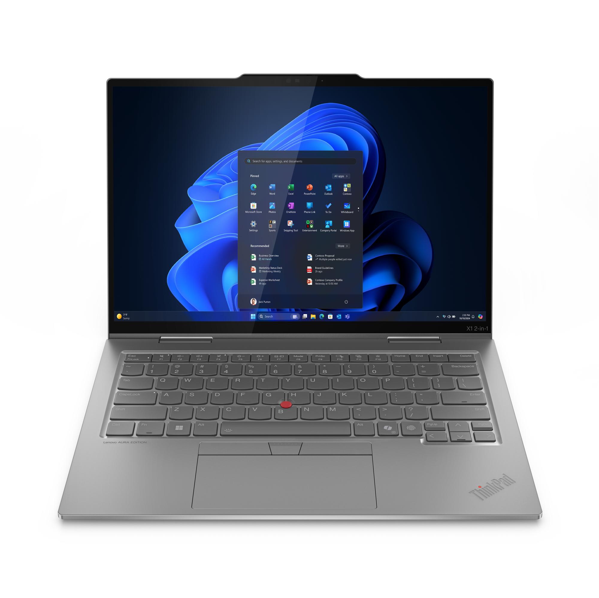 Thinkpad X1 2-in-1 G10, Intel Ultra 7 255U (E-cores up to 4.20GHz, 12MB), 14" WUXGA Touch, W11P64, 32GB, 1x1TB SSD, Intel® Graphics, QuectelRM520NGL,BT5.1 or BT5.3,Wi-Fi 6E AX211, No Wired Ethernet, FPR, 1080PFHD RGB+IR, 65W, 3YR Premier NBD