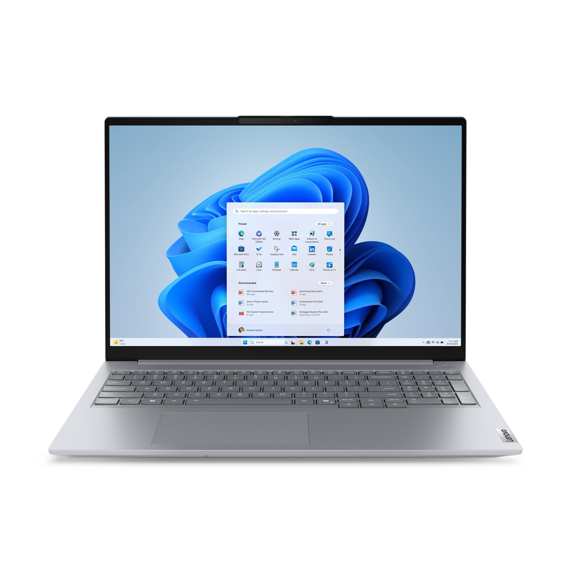 Lenovo ThinkBook 16 G8 IAL, Intel® Core Ultra 7 255H (E-cores up to 4.40GHz, 24MB), 16" WUXGA, W11P64, 32.0GB, 1x512GB SSD M.2 2242 PCIe Gen4 QLC, Intel® Arc 140T GPU, BT 5.1,Wi-Fi 6E 2x2 AX, 100/1000M Ethernet, FPR, 1080P FHD I  - preço válido até fim de