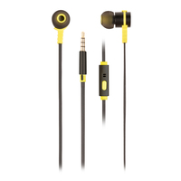 Auriculares metálicos com microfone incorporado, c