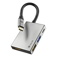 Adaptador de alumínio 4-para-1 USB-C Multi-Portas 